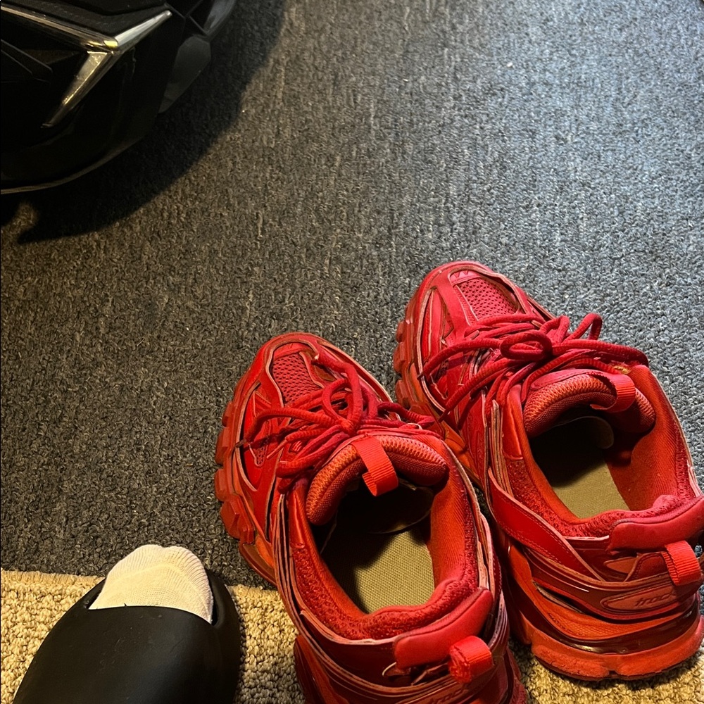 Balenciaga  Red Chunky Sneakers